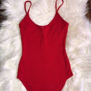 Red body suit